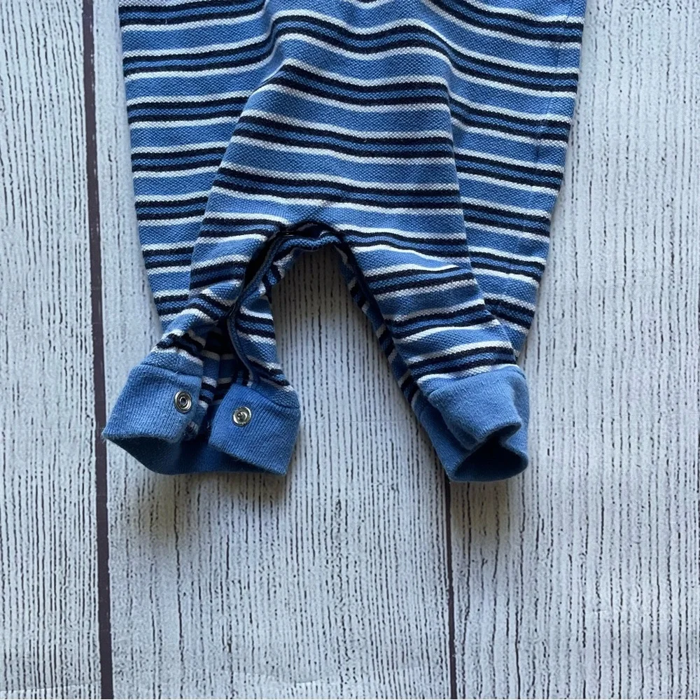 Ralph Lauren Blue Striped Long Sleeve Romper size 3 months